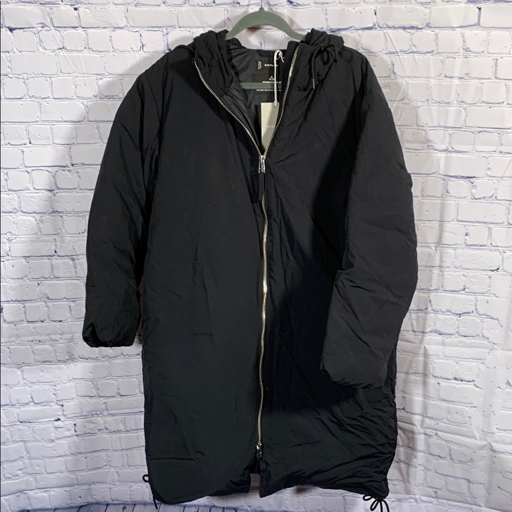 Everlane Womens Long Puffer Coat in Black Size L NWT